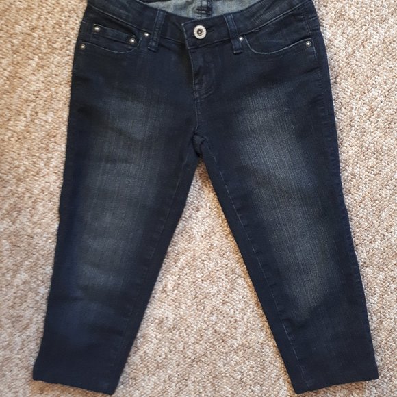 NWOT Seductions Low Rise Navy-Black Jean Capri - Picture 5 of 7